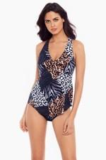 Magicsuit Women's Multicolor Animal Print Roar Taylor Underwire Tankini Top Sz 8