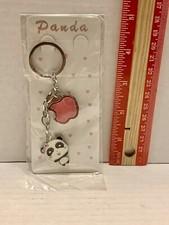 New, Super Cute Panda Keychain with Pink Apple