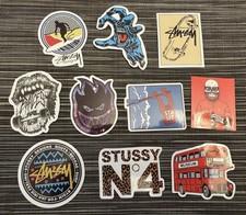 LOT 10 STUSSY + Designs Glossy STICKER Surfer Surfing Skateboard Skating Gear