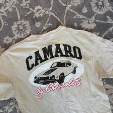 Chevrolet Camaro Graphic T-Shirt Men’s Medium Cream Logo Tee