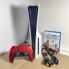 Sony PS5 PlayStation 5 Slim White Disc Edition 1 TB CFI-2015 w/ Controller! Good