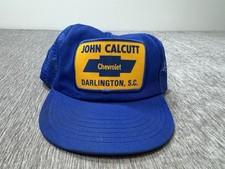 Vintage Chevrolet Hat Cap Snap Back Blue John Calcutt Florence, SC Trucker Mesh