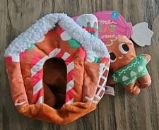 Bark Box Home Treat Home Gingerbread Man & House Small Dog Christmas Toy