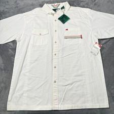 Vintage Y2K Mecca Shirt Mens XL White Cotton Hip Hop Short Sleeve Button Up NWT