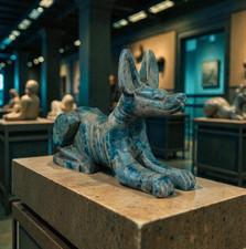 A RARE EGYPTIAN ANTIQUITIES OF AUTHENTIC PHARAONIC STATUE EGYPTIAN GOD ANUBIS BC
