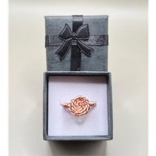 Handcrafted Copper Wire Wrapped Flower Ring Rose Gold Art Jewelry