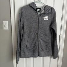 Roots Women's Slim Fit Full Zip Salt & Pepper Hoodie Gray L/G