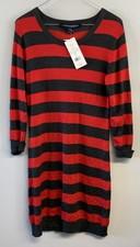 French Connection Women's Bambi Knits Striped Dress Navy & Red Size: US 8