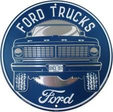 Vintage Ford Truck Sign - 12" Round Metal Wall Art Decor