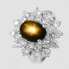 ALLURING BLACK STAR SAPPHIRE 1.70CT 925 STERLING SILVER HANDMADE RINGS SIZE 5.75