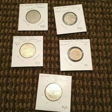 LOT OF 5 CASINO SLOT TOKENS NIAGRA FALLS EMPRESS LADY LUCK MAJESTIC STAR RANCHO