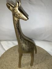 Brass  9" Tall Giraffe Statue Art Sculpture 