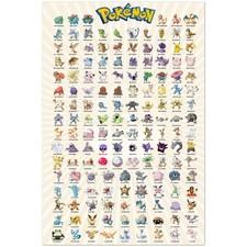 Pokemon Gen 1 Characters Full Collection Classic Anime Poster