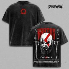 Kratos Vintage T-Shirt – God of War Double Printed Graphic Tee, Streetwear
