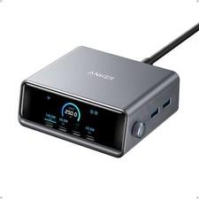Anker Prime 250W USB-C Charger 6-Port GaN Charging Station Smart Control Dial