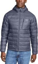 Eddie Bauer 550 Down Puffer Jacket Hooded Gray Mens Extra-Large XL NWT