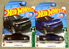 2024 Hot Wheels Silverado EV RST Lot of Two: Blue & Black