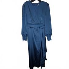 Veiled Collection dark blue Long sleeve gown size Medium wedding formal party M