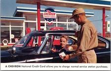 1950s Advertising Postcard - Chevron Credit Card - Service Reminder- Gas Station