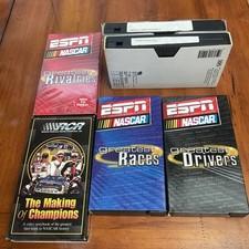 Lot of 6 vintage NASCAR VHS racing tapes, including 2 self-recorded.