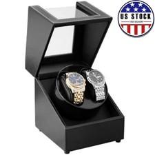 Automatic Rotation Double Watch Winder Box Leather Storage Display Case Gift US
