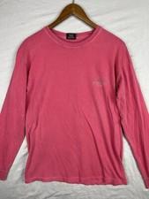 Stussy Shirt Mens Medium Pink Skull Roses Long Sleeve Skate Surf Pullover Stüssy