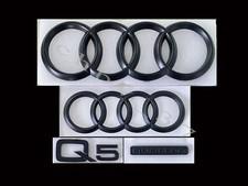 Audi Q5 Emblem Rings Front Rear Quattro Matte Black 4pc Combo Set OE 2021+