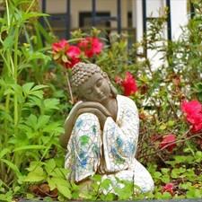 Garden Meditation Zen Buddha Statue, Outdoor Yard Patio Landscape Sculpture Deco