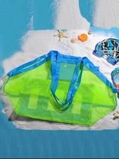 Kids Beach Mesh Toy Bag – Foldable Sand Toy Storage Bag – Lightweight