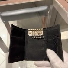 PRADA Saffiano Leather 5 Ring Key Case Black