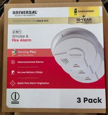 Universal Standard 2-in-1 Smoke and Fire Alarm (286-1392-01) Hardwired- 3 Pack
