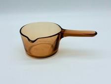 Vintage 5-1/4" Corning Vision Amber Glass .7 L Saucepan with Pour Spout .7 Liter