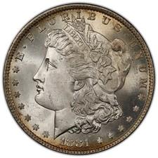 1881-0 $1 Morgan Dollar PCGS MS65 - Lustrous Gem w/ Golden Peripheral Toning-new