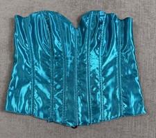 Corset  Tesa Teal Satin Top Size 38 Adjustable