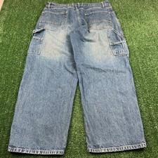 Vintage Arizona Carpenter Baggy Wide-Leg Jeans Men's 37x29" Light Wash Blue Y2K