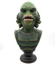 Lagoon Monster Bust – Intricately Designed Resin Statue of an Aquatic Creature,