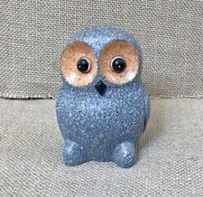 Speckled Gray Owl Figurine Kitsch Dark Academia Fairy Core Woodland Whimsical