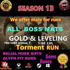 🔥DIABLO 4 SEASON 13 SC🔥Power Level Boss Mats GOLD GLYPH PIT RUN🔥Virtual Item