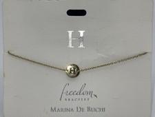 Marina De Buchi Gold Tone Initial ￼Letter H Freedom Bracelet New