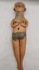 Vintage Studio Pottery Primitive Folk Art Female Sculpture Signed 8" Figure