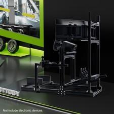 Hottoby 4080 Aluminum Racing Simulator Cockpit With Triple TV Stand Fit Logitech