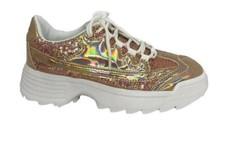 NEW Fashion Sneaker Womens Platform Party Shoes Glitter Shiny Light Shoes Size