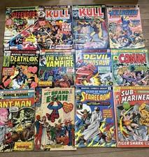 12 Vintage silver /Bronze Age Comic books Spider-Man, defenders, etc.