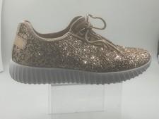 Forever Sparkly Rose Gold Sneaker Shoes Size 7.5