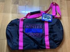 Vintage Winter Games Summer Sports Athletic 24" Roll Bag 80s Neon Pink Black