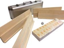 Rummy Tiles Games DLX Set 4 Wooden Racks In Attaché Alum Case 106 Tiles Free Shi