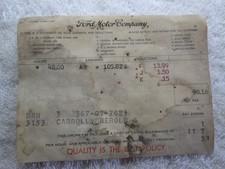 Vintage Ford Motor Motor Company Pay Stub, 1951