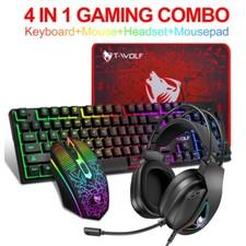 Wired Gaming Keyboard and Mouse Headset Combo RGB Backlit for Xbox One PS5 PS4