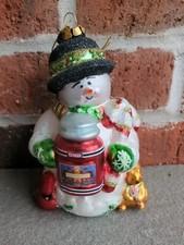 Yankee Candle Snowman Christmas Ornament Christopher Snowbrite Hand Blown Glass