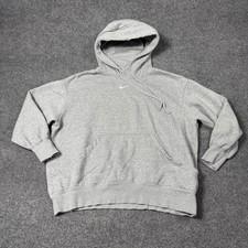 Nike Hoodie Womens Large Gray Pullover Sweatshirt Center Swoosh Logo DQ5860-063